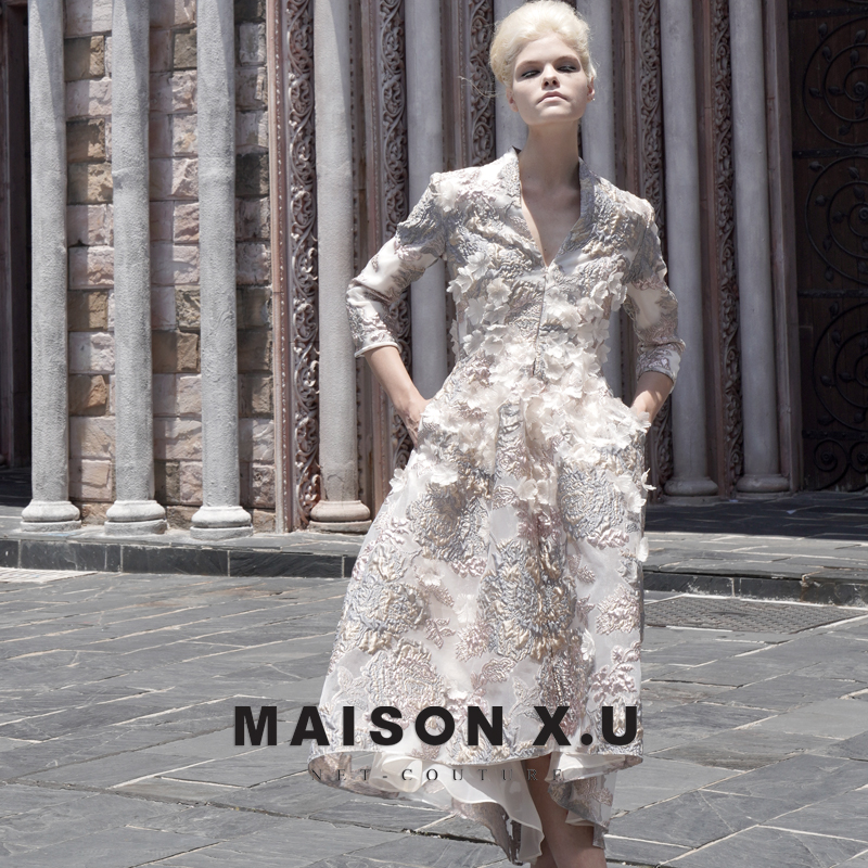 欧洲料MAISONX.U法式高定礼服裙
