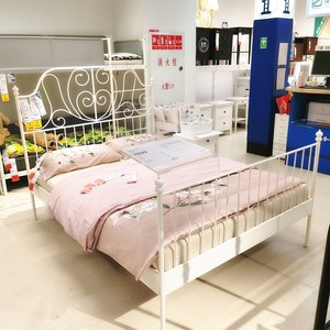 IKEA/宜家床架铁艺白色金属