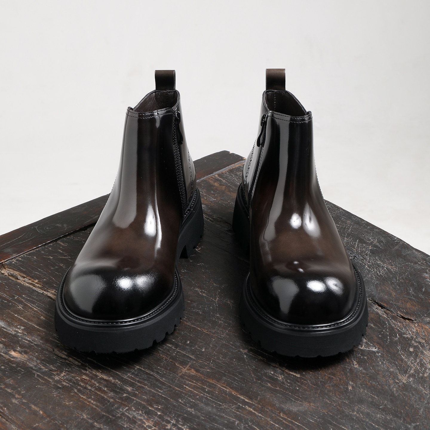 英伦风厚底切尔西靴男士真皮短靴商务休闲时尚潮流马丁靴加绒保暖