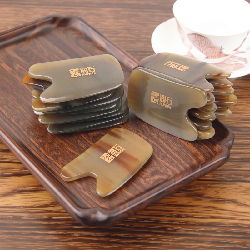 牛角刮痧板加厚中医刮痧片经络身体四肢颈肩腰腹腿部美体美容刮脸