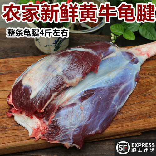 整个龟腱4斤重农家散养土黄牛肉