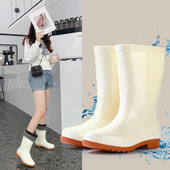 硅胶水鞋 雨鞋 中筒时尚 外穿雨靴洋气长筒胶鞋 女款 成人防滑防水夏季