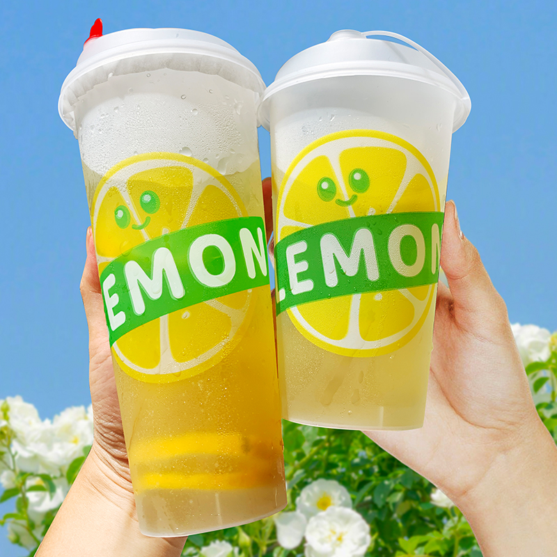 90口径磨砂奶茶杯柠檬杯中杯大杯