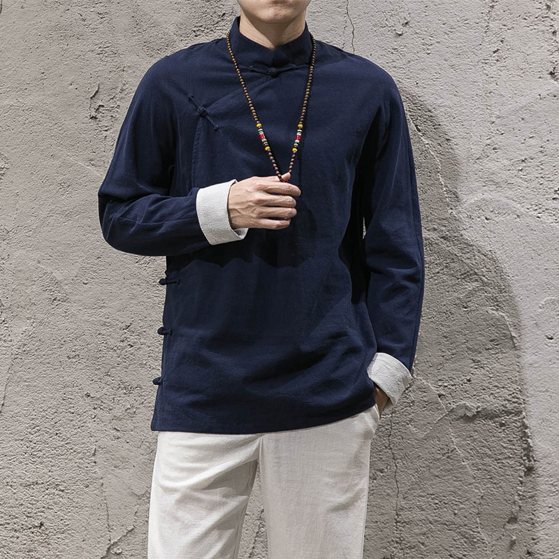 Surplice Pankou. Autumn Stand collar Cotton and hemp Tang costume Youth coat Chinese style men's wear Improvement Hanfuin the Men's clothing, National costume  category - from Buy2taobao.com to provide professional Taobao agent buy service