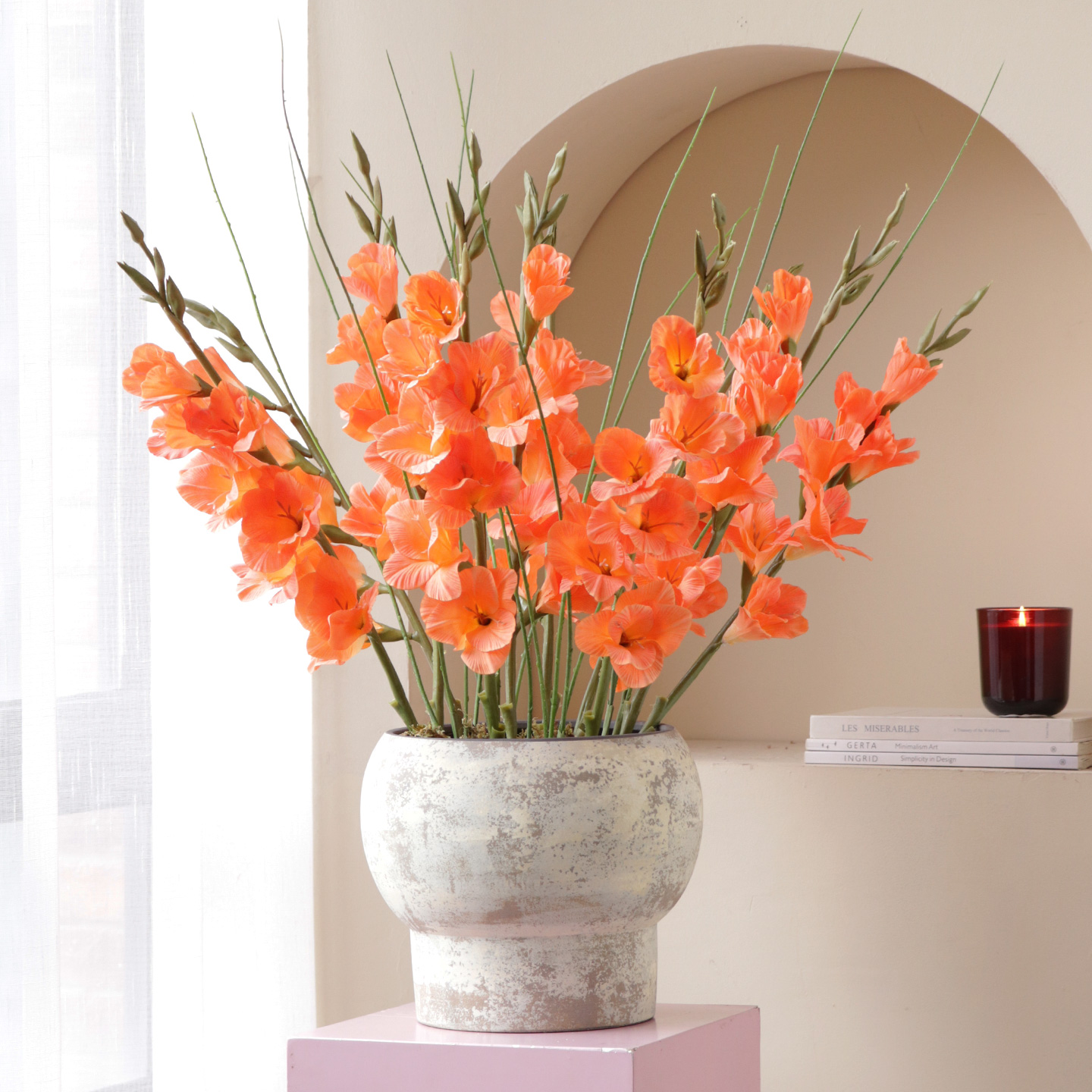 米子家居新中式剑兰盆栽仿真花艺