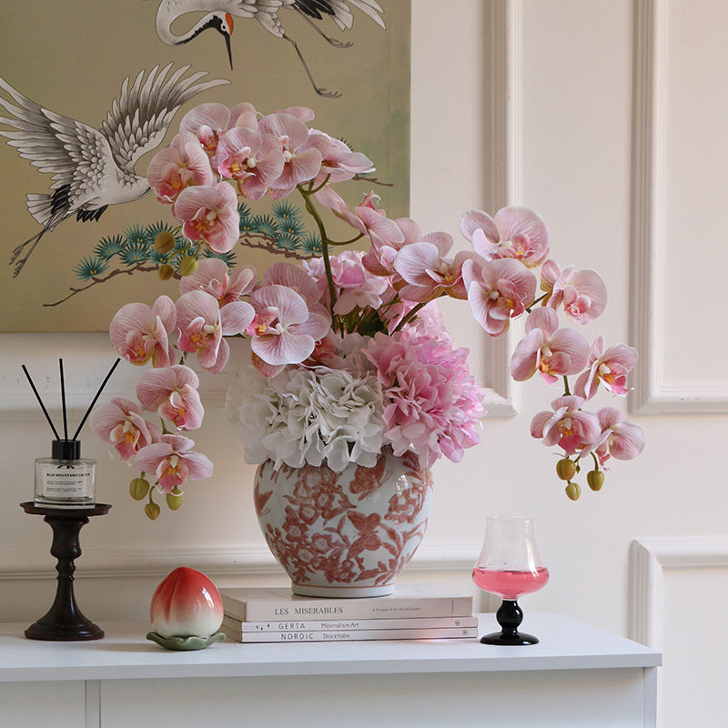 碧落繁花新中式仿古青花瓷花瓶摆件客厅插花陶瓷餐桌氛围感装饰品,家居饰品,花瓶,淘宝优惠券,粉丝福利购,淘宝优惠卷