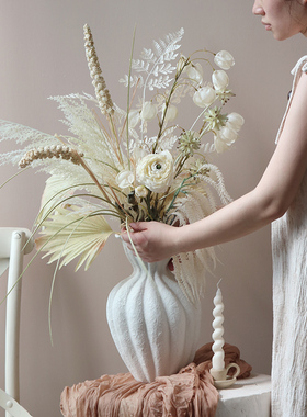 米子家居橱窗民宿装饰干花花束摆设客厅餐桌插花摆件绢花仿真花艺