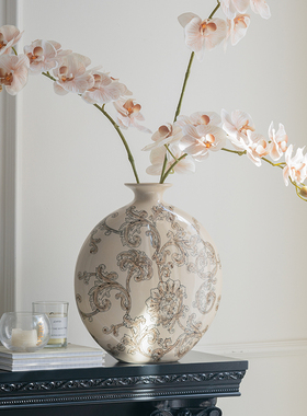 宋代美学水墨青花瓷中式轻奢花瓶摆件客厅插花复古陶瓷餐桌高级感