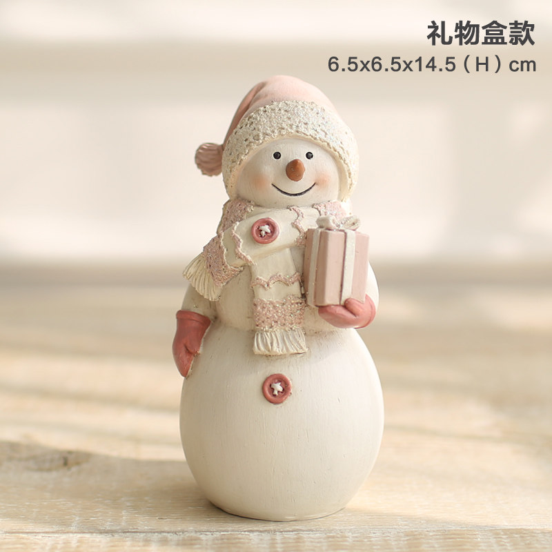 米子家居 欧式暖心可爱树脂装饰工艺品客厅摆设 结婚礼物雪人摆件