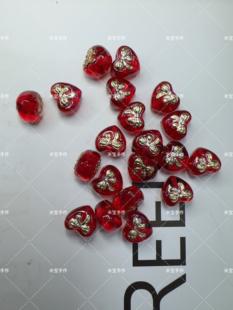 韩国胶双面合金蝴蝶结爱心小隔珠手机链包挂配件096