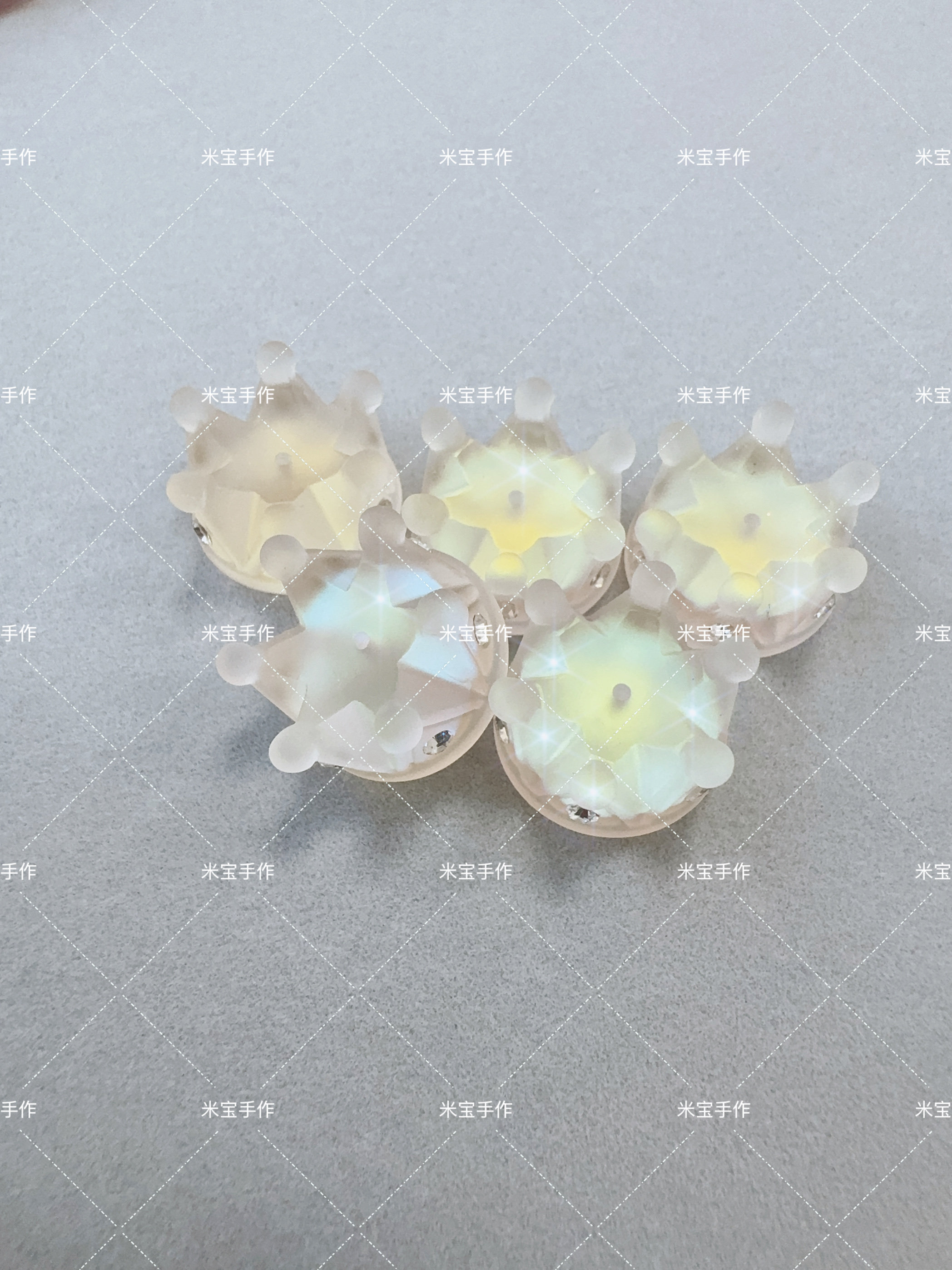 定制韩国胶磨砂发光带钻皇冠手机链包挂车挂钥匙扣配件DIY配件117