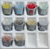 韩国定制树脂双面手绘m薯条珠子手机链包挂配件127