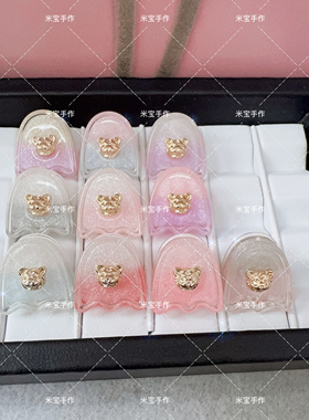 定制款韩国胶小号双色双面合金小幽灵通孔珠手机链包挂diy配件101