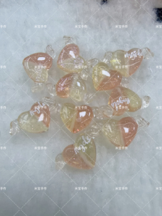 韩国定制双面滴油翅膀爱心通孔珠手机链包挂配件183