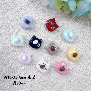 新款 定制韩国胶小熊鼻嘎转转通孔珠手机链包挂手工diy配件198