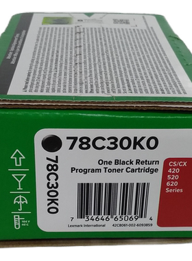 利盟78C30K0黑色粉盒  适用CS421/CS521/CX421/CX522/CX622