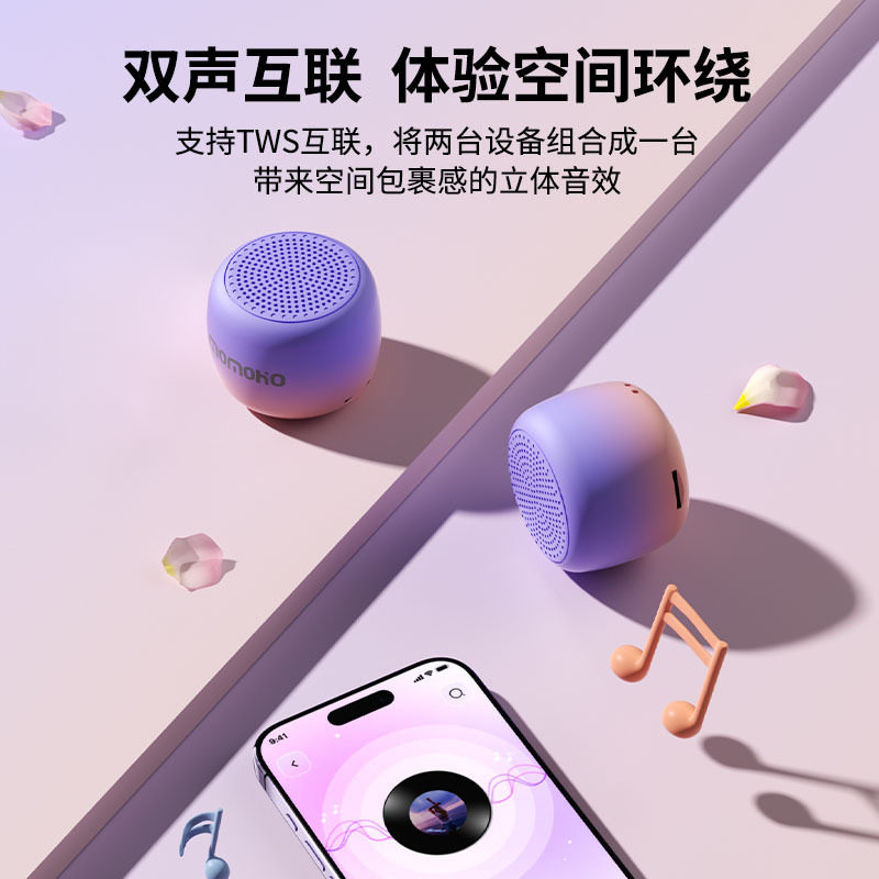 蓝牙音箱TWS双联便携式迷你私模礼品定做桌面户外骑行插卡音响