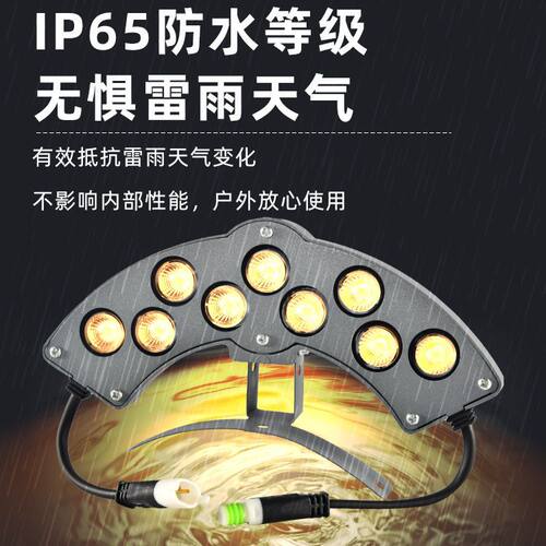 led古建筑瓦楞灯瓦檐灯户外防水寺庙凉亭屋顶瓦片灯24V3W仿古瓦灯