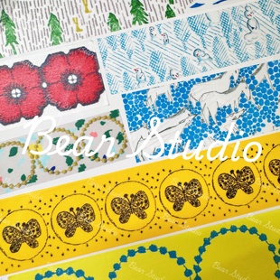 蝴蝶 雪人 红海葵 30cm分装 手帐装 铃鼓 蓝马 饰 皆川明和纸胶带