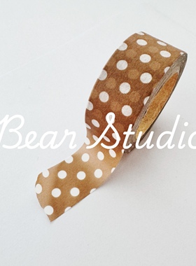 50cm分装 小鹿波点  棕底白波点 mt承制 手帐装饰胶带