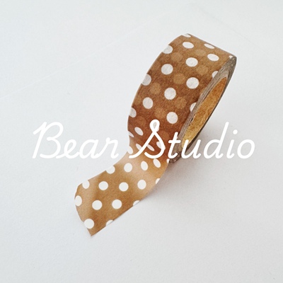 50cm分装 小鹿波点  棕底白波点 mt承制 手帐装饰胶带