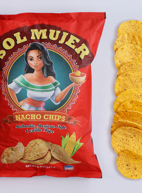 solmujer墨西哥玉米片241g*2袋美国进口女生零食膨化高端玉米脆片
