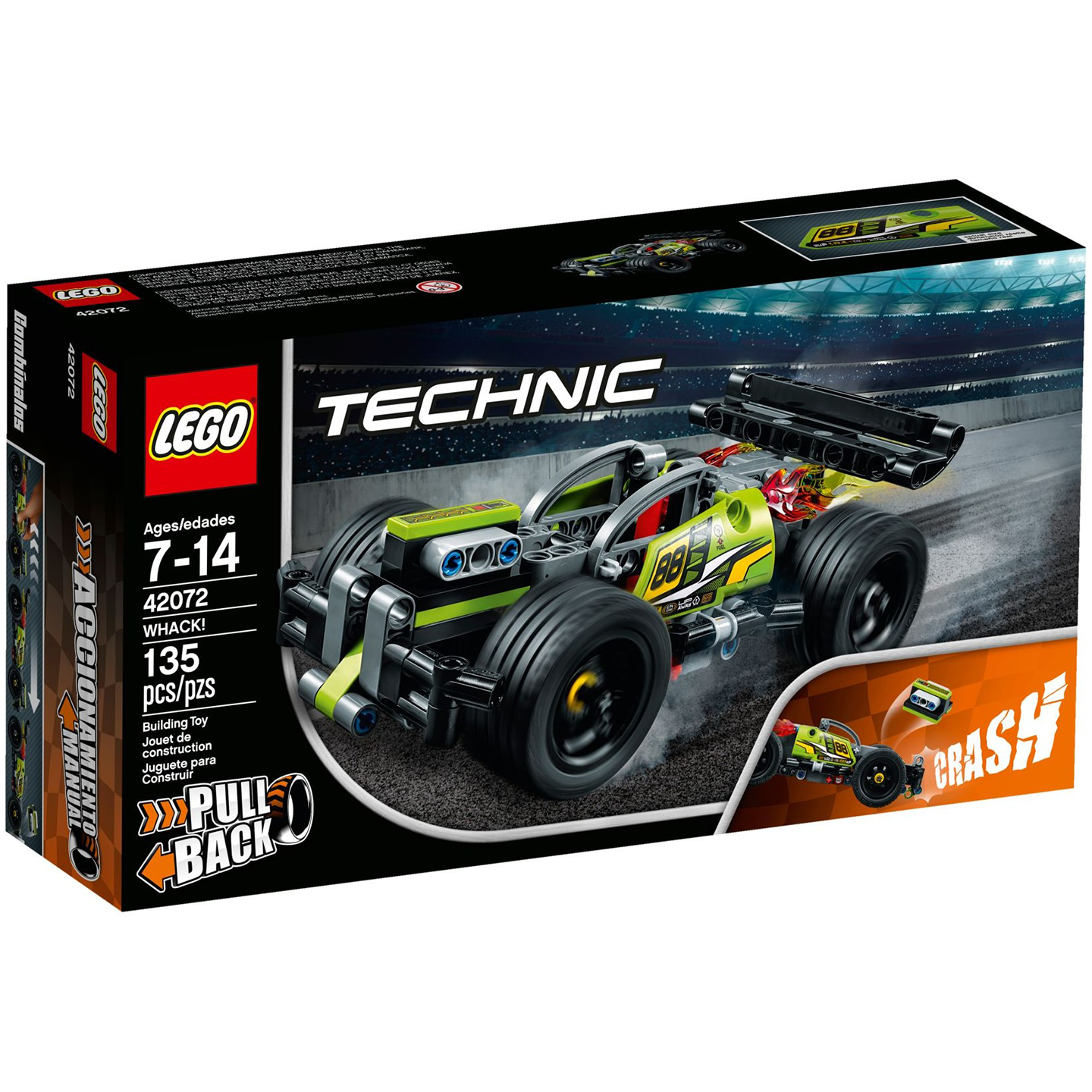 LEGO 乐高 科技 TECHNIC 42072 高速赛车-旋风冲击 儿童玩具绝版