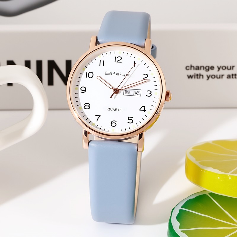 学生手表女生静音初高中考研公务员考试专用石英表男女款皮带女表