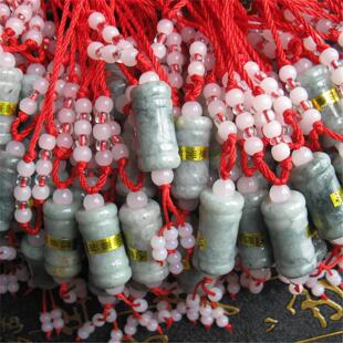 结缘天然A货翡翠玉楞严咒吊坠红绳挂件项链内含微缩经文随身平安