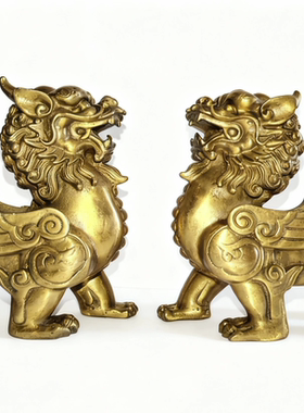 中号12CM貔貅摆件镇宅铜质貔貅办公室桌客厅店铺聚財开业礼品皮丘