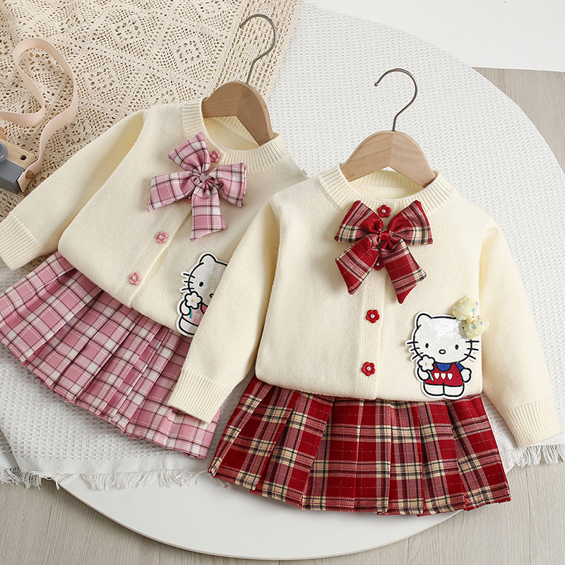 女童连衣裙jk套装制服毛衣百褶裙