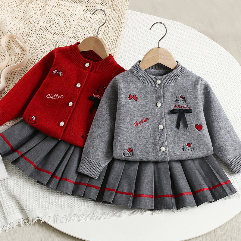 女童连衣裙jk套装制服洋气百褶裙