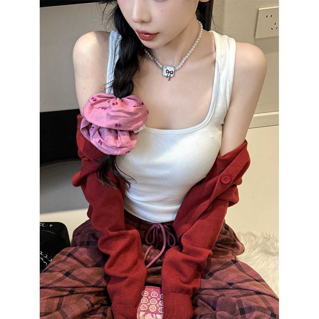 基础百搭款春夏季打底内搭小吊带背心女士外穿方领莫代尔显瘦上衣