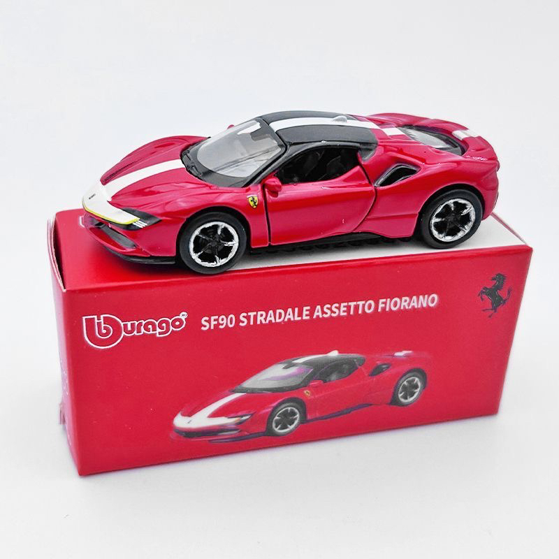 比美高1/64正版法拉利SF90合金汽车模型收藏小汽车玩具