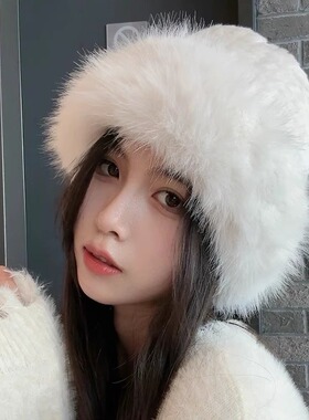 女加绒加厚保暖渔夫帽