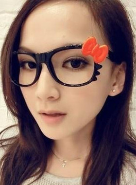 2025hellokitty眼镜框架女款可爱猫咪眼镜架黑色蝴蝶结眼镜框潮女