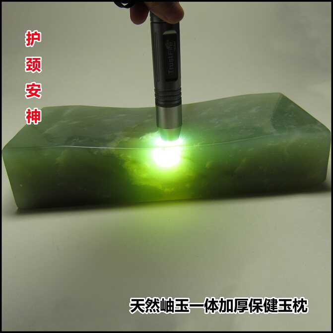 玉枕头岫玉枕长方形头天然玉石枕实心睡眠成人保健单人颈椎绿色
