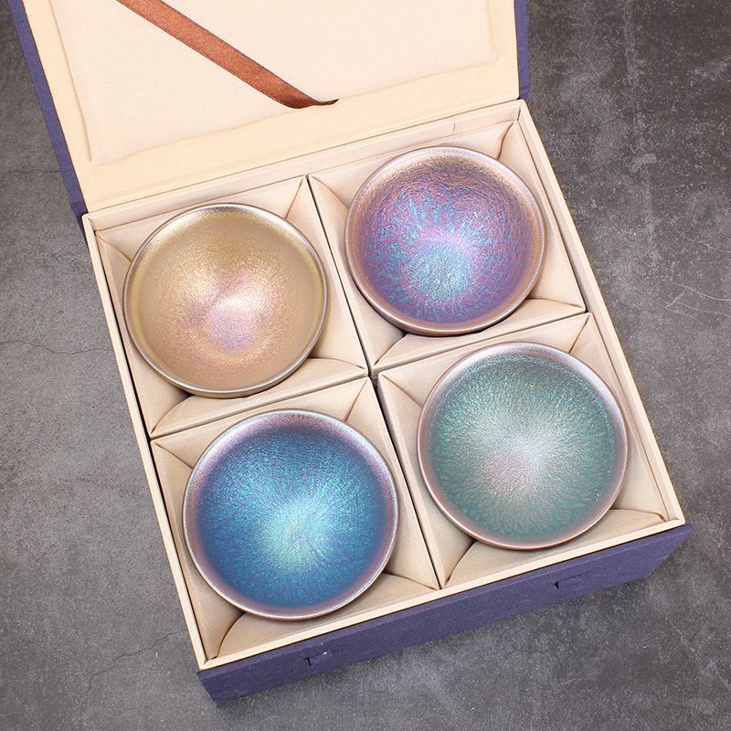 建阳建盏主人杯茶具4色杯礼盒装礼品大号碗原矿原釉铁胎,餐饮具,建盏,淘宝优惠券,粉丝福利购,淘宝优惠卷