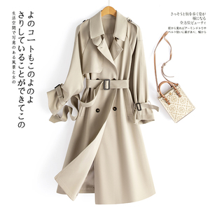 宽松经典 2025秋新款 外套气质大衣高级感系带 穿搭风衣女中长款 时尚
