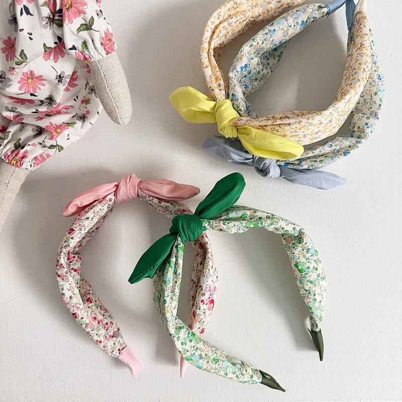 新款韩系清新甜美小碎花撞色兔耳朵蝴蝶结儿童发箍头扣发饰头饰,童装/婴儿装/亲子装,发饰,淘宝优惠券,粉丝福利购,淘宝优惠卷
