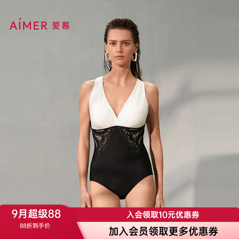 深V连体泳衣爱慕女士性感无钢圈