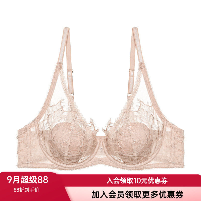 兰卡文花瓣内衣蕾丝聚拢文胸