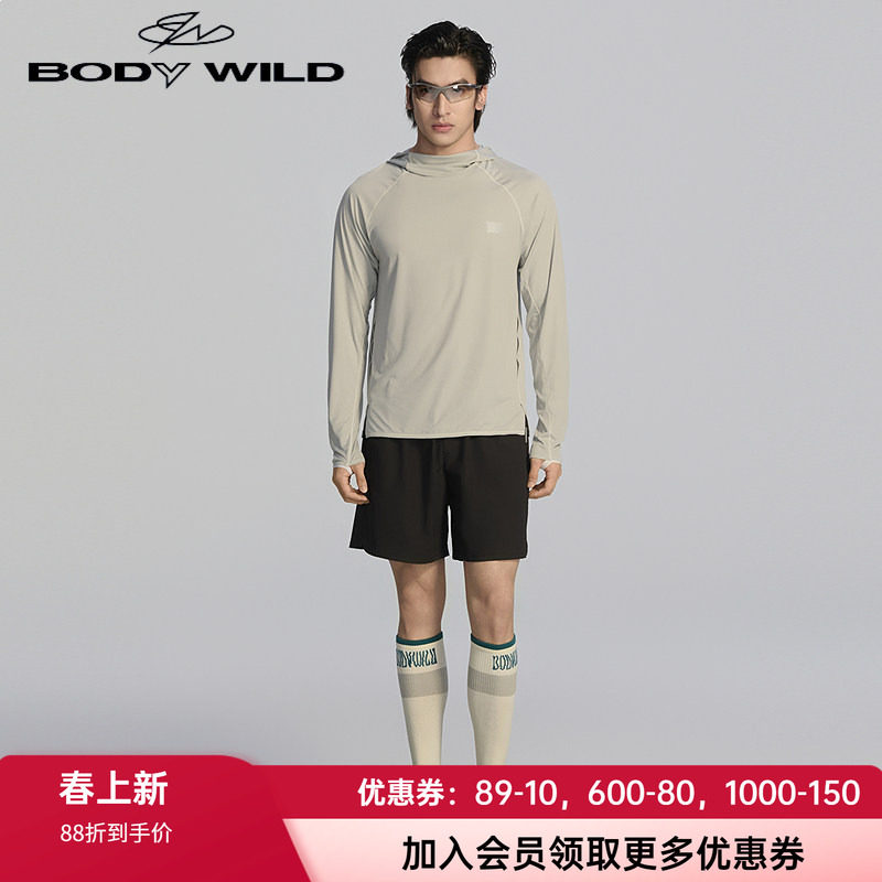 宝迪威德男士轻量凉感吸湿速干连帽套头长袖夹克防晒衣ZBN81DK2A