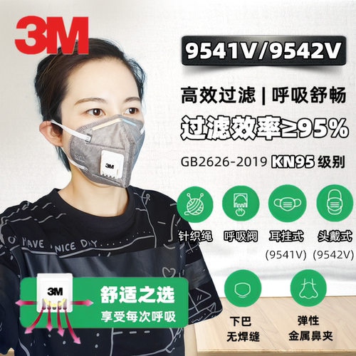 3M静电滤材3M活性炭防甲醛口罩