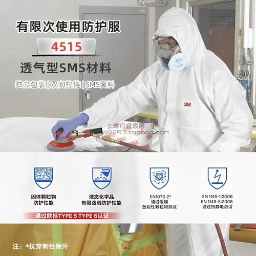 工作服3M防尘成人4510SMS防护服
