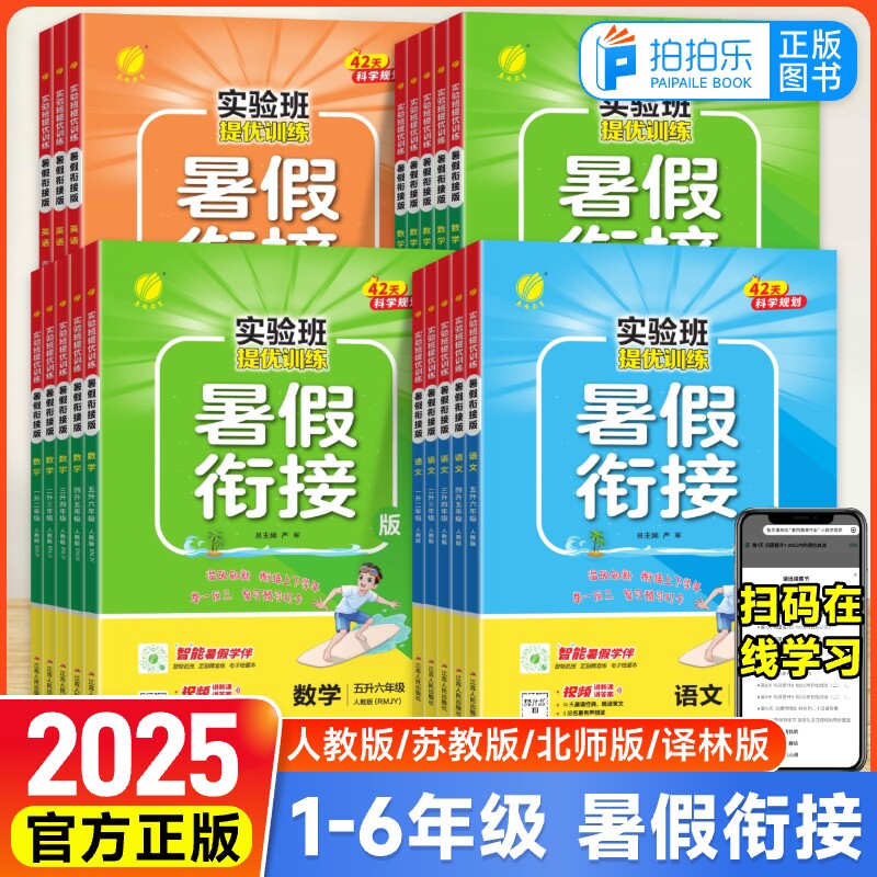 2025新版实验班暑假衔接一升二升三四五六年级下册上册语文数学英语全套人教苏教北师大版练习册小学生同步暑假作业提优训练暑期