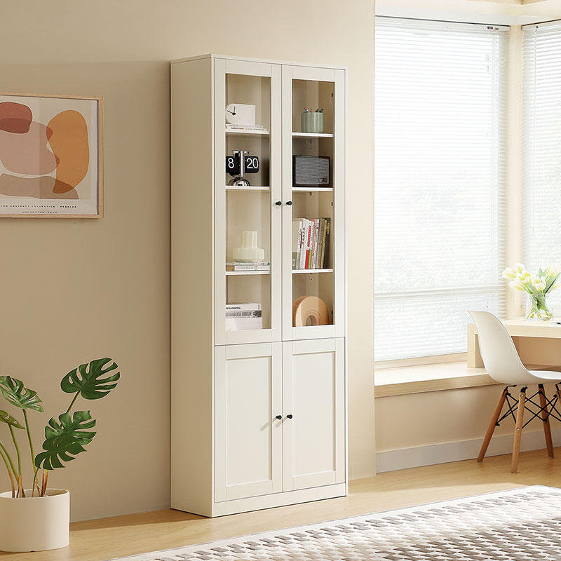 林氏家居现代简约奶油风书柜带门