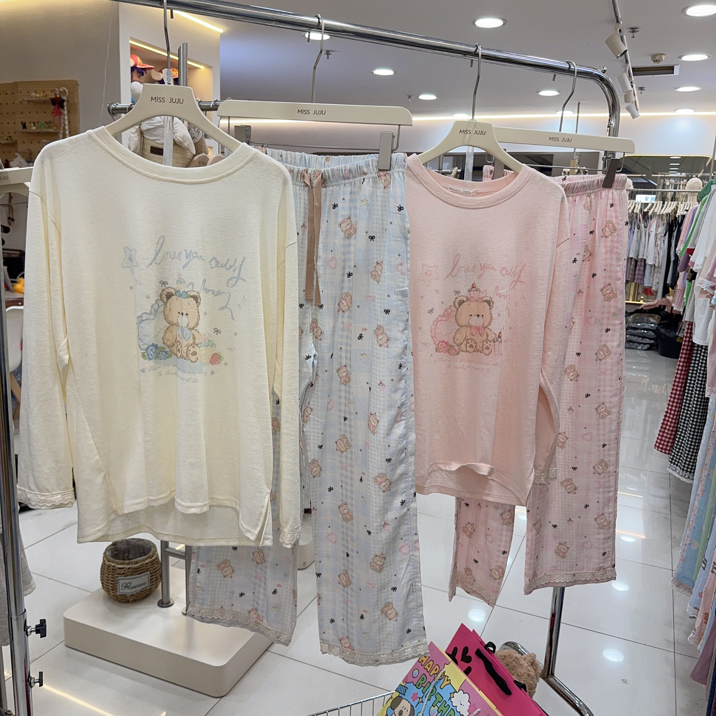 MISSJUJU长袖睡衣套装女睡衣/家居服套装