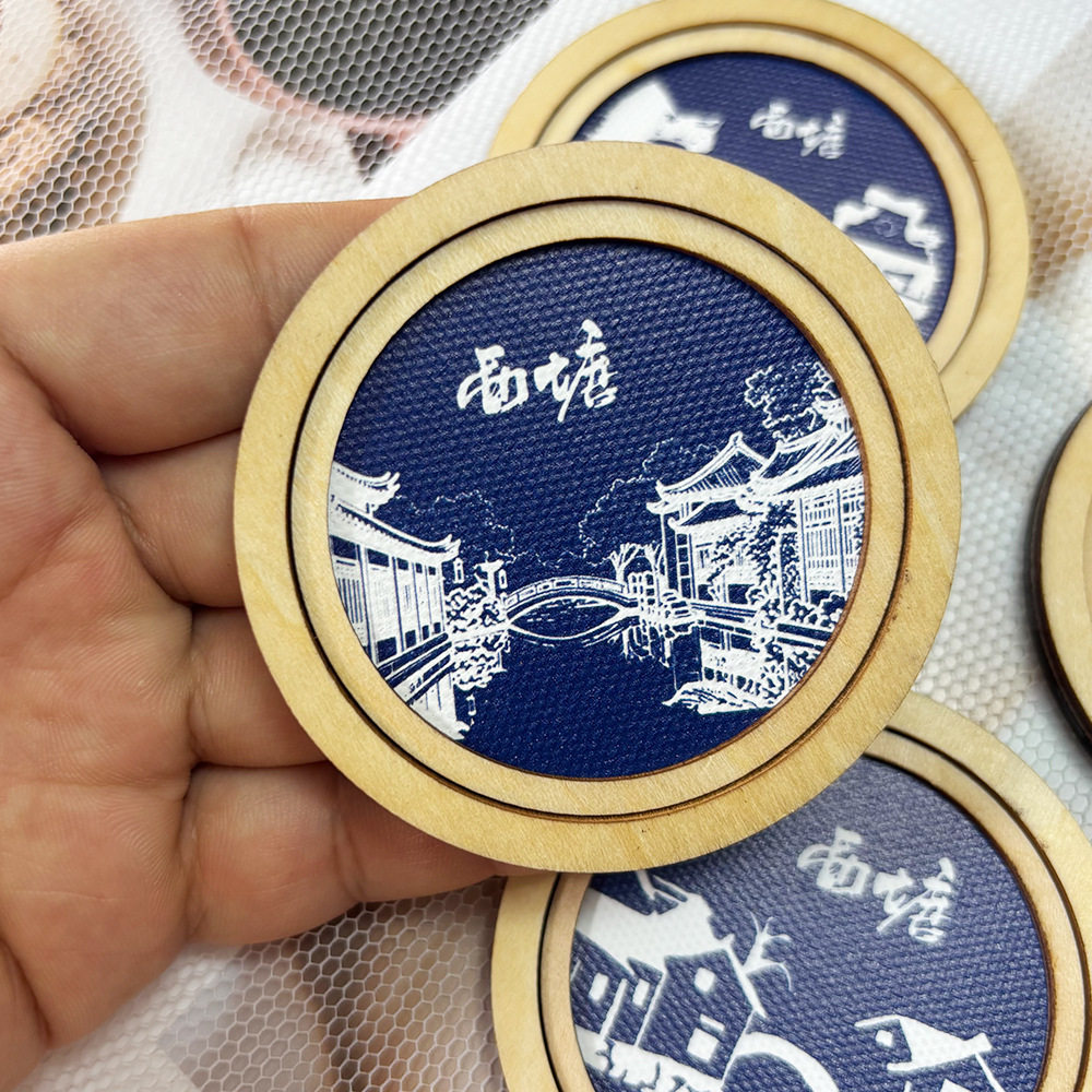 南浔古镇非遗手工扎染冰箱贴木制冰箱贴
