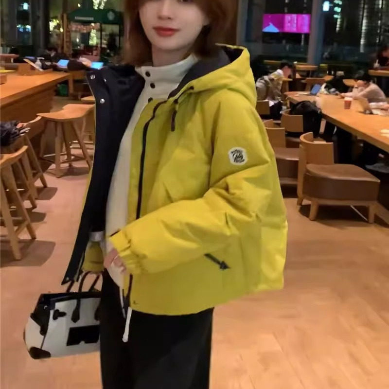 WHISPER*25AW小众潮牌联名加绒加厚休闲宽松保暖短款冲锋衣